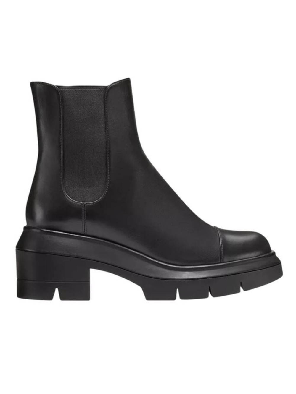 Stuart Weitzman Black Leather Platform Lug Boots